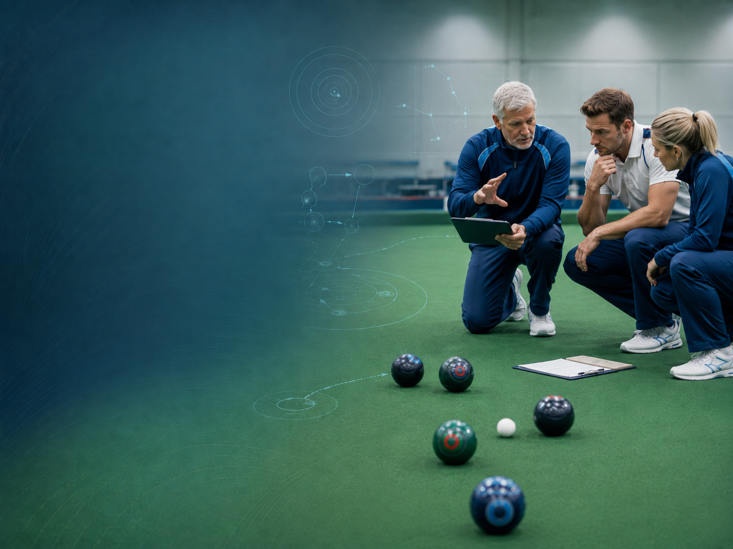Coach developing practice structure on the green